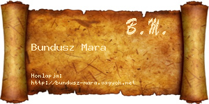Bundusz Mara névjegykártya